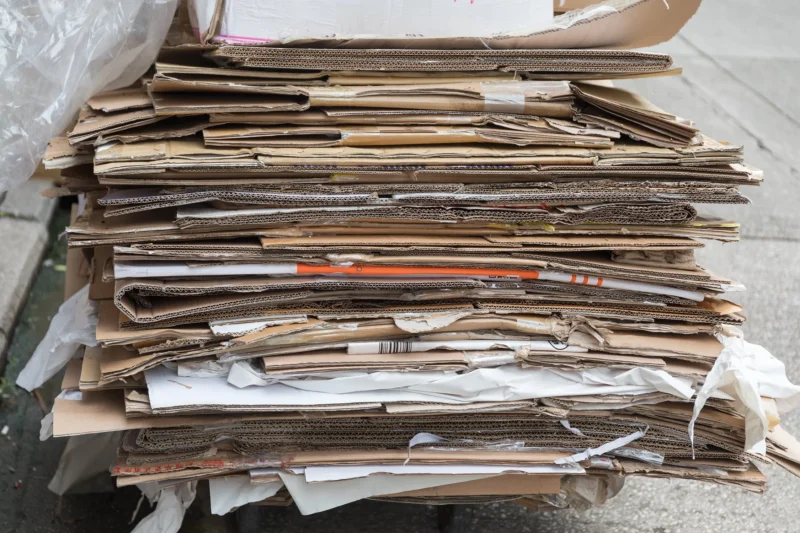 Flattened cardboard
