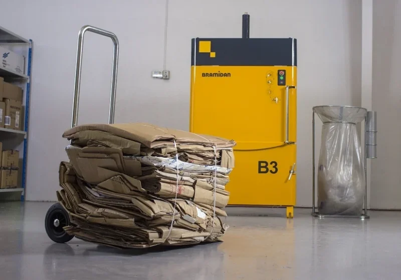 Free-Baler-trial-B3-cardboard-bale-and-machine.jpg